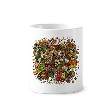 Imagem de Casino Bar Poker Card Chips Jackpot Ilustração Escova de Dentes Suporte Caneca, Suporte de Cerâmica Copo Lápis