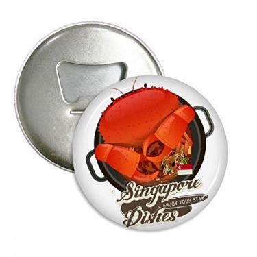 Imagem de Emblema multifuncional tradicional de Singapura com ímã de geladeira e caranguejo chili de Singapura