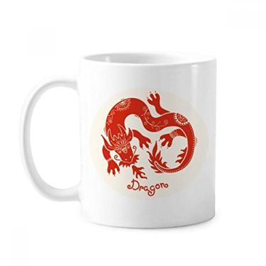 Imagem de Ano do Dragão Animal China Zodíaco Caneca Vermelha Cerâmica Café Porcelana Utensílios de Mesa