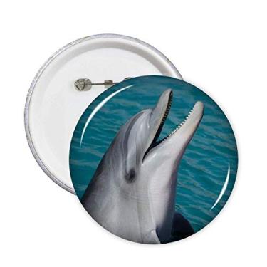 Imagem de Emblema de botão para decoração com imagem da natureza e golfinho da água, oceano, 5 peças