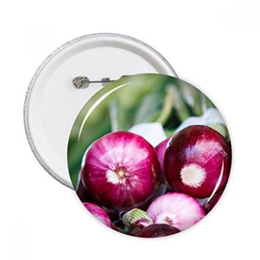 Imagem de Imagem Fresca Temperada Vageable Cebola Pinos Redondos Emblema Botão Decoração Acessório 5 peças