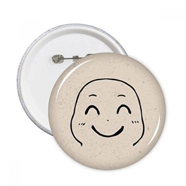 Imagem de Adorável Sorriso Preto Padrão Feliz Pinos Redondos Emblema Botão Decoração Acessório 5 peças