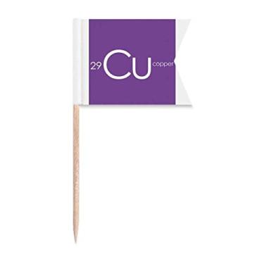 Imagem de Elementos Químicos Mesa Periódica Metais de transição Cobre Bandeiras de palito de dente Marcação para Bolo Festa Prato de Queijo
