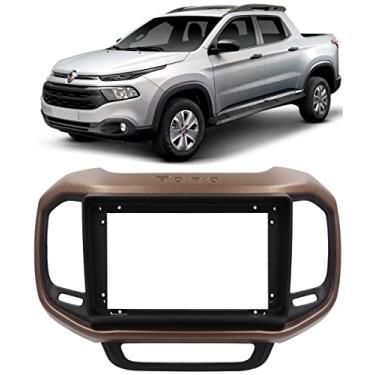 Imagem de Moldura de Painel 2 Din 7" Polegadas Fiat Toro Para Cd Dvd 2 Dins - Preto com Marrom