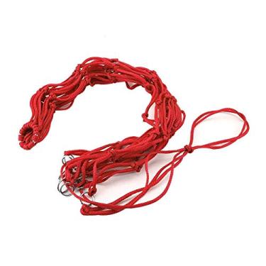 Imagem de Zerodis Bolsa de feno alimentação, bolsa de feno de nylon para alimentação de cavalos, alimentador lento de feno para pendurar redes de feno para cavalos, cabras (vermelho)