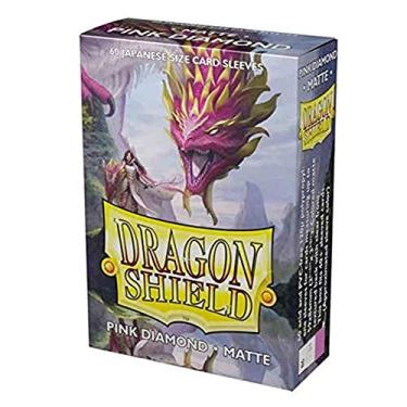 Imagem de 10 Packs Dragon Shield Matte Mini Japanese Diamond Pink 60 ct Card Sleeves Display Case