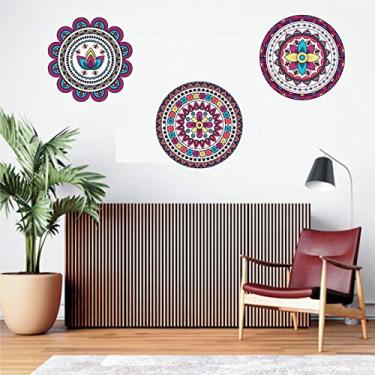 Imagem de kit 3 Adesivos de Parede Mandala tamanho total 150cm x 50cm