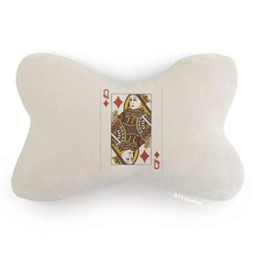 Imagem de DIYthinker Almofada de almofada Diamond Q para decoração de pescoço com estampa de cartas de baralho