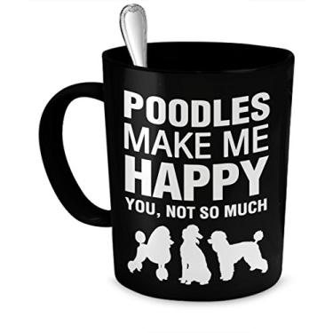 Imagem de DogsMakeMeHappy Caneca Poodle - Poodles Make Me Happy - Presente para Poodle - Acessórios para Poodle