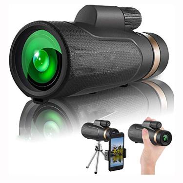 Imagem de Telescópio monocular 18X62 para adultos, crianças, prisma grande objetiva BAK4 e monóculo FMC HD com suporte para smartphone e tripé, para observação de pássaros e caminhadas panorâmicas