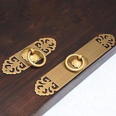 Imagem de Gaveta vintage puxa maçanetas Maçaneta de armário de cozinha puxa maçaneta de móveis de placa de puxar cômoda dourada, 13