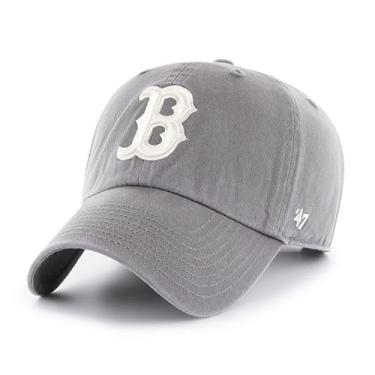 Imagem de Boné 47 MLB, unissex, adulto, cinza escuro, ajustável, tamanho único, Boston Red Sox, Tamanho �nico