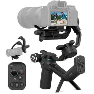 Imagem de FeiyuTech SCORP-C Estabilizador de câmera [oficial], estabilizador de gimbal portátil de 3 eixos, compatível com câmera DSLR mirrorless para Sony a7IV a7s, Canon R5 R6 M50, Panasonic