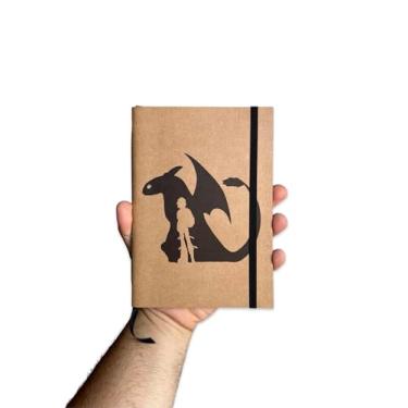 Imagem de Sketchbook Caderno Como Treinar Seu Dragão Bangela Soluço com Elástico e Marca Página Aquarela (G (14x20cm), Branco 180g 80 Páginas)