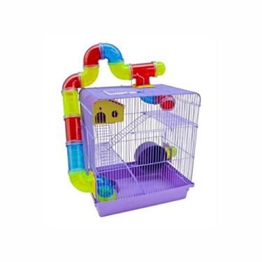 Imagem de Gaiola Hamster Super Luxo Labirinto 3 Andares Roxo