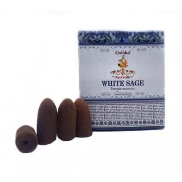 Imagem de Incenso Cone Goloka Ayurvedic Energia Xamânica Sálvia Branca