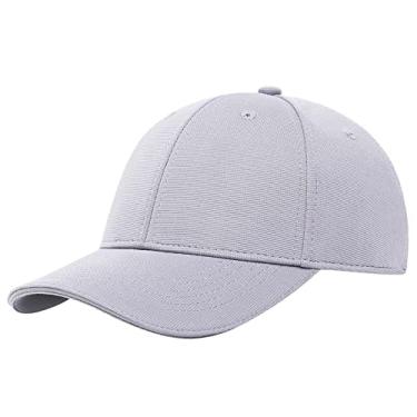 Imagem de TSSGBL Bonés de beisebol masculinos M, G, GG, 2GG, premium, com coroa estruturada, ajustável, em branco, com aba sanduíche refletiva, Cinza claro, Medium-X-Large