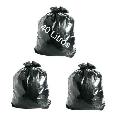 Imagem de Saco De Lixo 40lts Preto Resistente 60x60 Pcte 100 Un - HIGIPACK