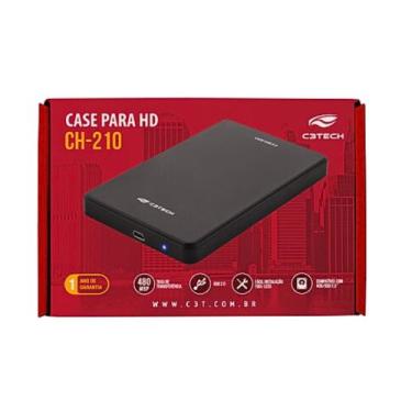 Imagem de Gaveta Para HD 2,5 Polegadas Preto com Cabo USB 2.B CH-210BK C3TECH - 
