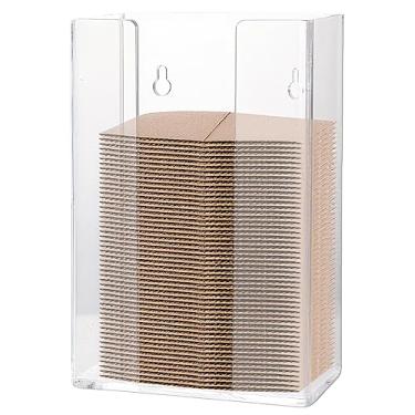 Imagem de Baosia Organizador de manga para copo de café - suporte de colar de café acrílico para armazenamento de mangas descartáveis de papel kraft, cafeteria/organização de casa/cozinha, suporte de bancada ou