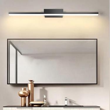 Imagem de Luz de espelho LED banheiro moderno lâmpada de parede metal à prova d'água luz de maquiagem iluminação de imagem iluminação de parede para banheiro sala de estar quarto armário de banheiro (luz quente