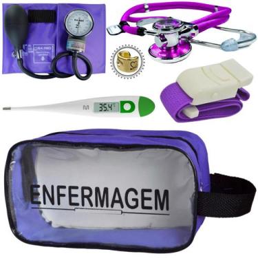 Imagem de Kit Enfermagem Academico Com Aparelho de Pressao Estetoscopio Rappapor
