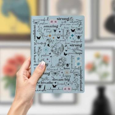 Imagem de Caderno de couro borboleta para viajantes, caderno A5 para anotações no escritório, agenda de 21 x 14,7 cm, agenda, diário de viagem