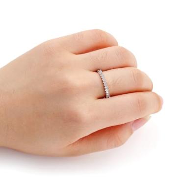 Imagem de Anel feminino minimalista de zircão fino – design elegante, moderno e confortável, leve, hipoalergênico, disponível em ouro rosa ou branco, versátil para uso diário, escritório e festas YC6478, One