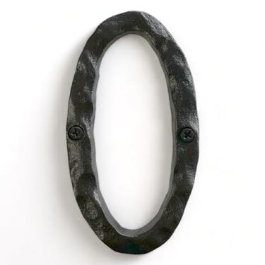 Imagem de NACH Números de casa para fora, números de endereço pretos de 14 cm para casa - Número 0 - Números rústicos para exterior com ferragens de montagem