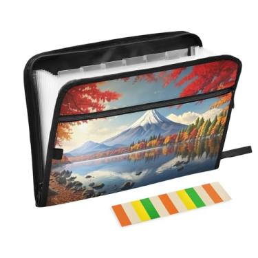 Imagem de Wassud Folhagem de outono, 13 bolsos, organizador de arquivos sanfonados, pastas expansíveis com abas e adesivos, organizador de pastas de documentos de recibo de papel tamanho carta A4 para viagens