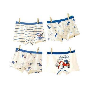 Imagem de Cuecas Boxer De Algodão Para Meninos, Pacote Com 4, Roupa Íntima Confo