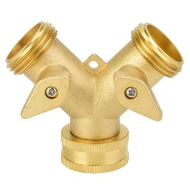 Imagem de Ainoli 3/4 "adaptador de conector de mangueira de válvula de esfera de latão de saída dupla para jardim US Thread