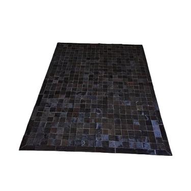 Imagem de Tapete De Couro Natural Preto Com Beiral 2,50 x 1,50 m (Preto Natural Com Beiral)
