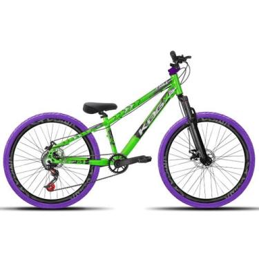 Imagem de Bicicleta aro 26 KOG Freeride Kit Single Pneus Flame, Verde 4