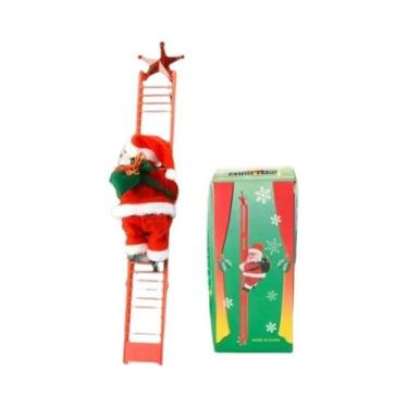 Imagem de Decoração De Natal Elétrica Para Crianças: Papai Noel Escalando Escada
