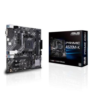 Imagem de Placa Mãe ASUS Prime A520M-K, Chipset A520, AMD AM4, mATX, DDR4, 90MB1