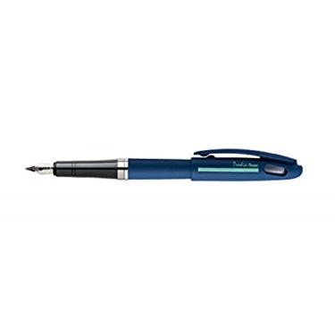 Imagem de Pentel Tradio TRF99A-C, Sport Chic Range Caneta-tinteiro corpo preto fosco, tinta azul recarregável azul meia-noite