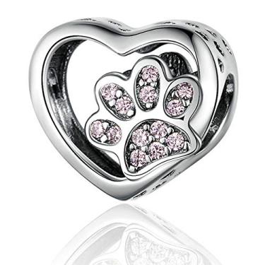 Imagem de MallDou Jewelry Lindo Pingente de Cachorro Buldogue Rosa Esmalte Pingentes Pandora Pingentes Pulseira Colar