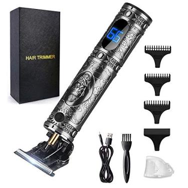 Imagem de RESUXI Aparador de cabelo masculino para barbeiros, aparador profissional de lâmina em T sem fio, forros para aparar barba, barbeadores, máquina de cabelo ornamentada Knight para corte rente