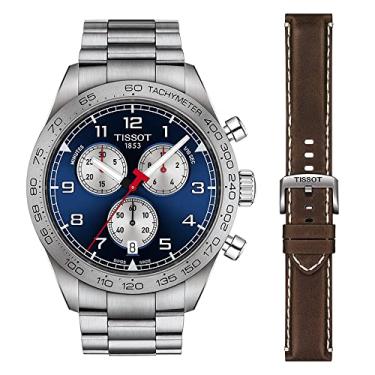 Imagem de Tissot Relógio masculino PRS 516 Chrono 316L caixa de aço inoxidável pulseira de quartzo suíço, cinza, 22 relógio casual (modelo: T1316171104200)