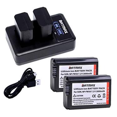 Imagem de kit Carregador Duplo BATMAX +2x baterias NP-FW50 Sony A7ii A7R A6500 A6400 A6300