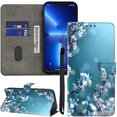Imagem de ALILANG Capa carteira para LG V60/V60 ThinQ 5G com suporte para cartão de crédito, capa magnética protetora de couro PU flip book para LG V60 ThinQ 5G - flor de ameixa