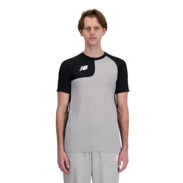 Imagem de New Balance Camisa de beisebol masculina Ss Asym, Preto, 3G