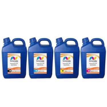 Imagem de Kit 4 Refil de Tinta Tankfull Para HP 7500A 6500 6000 6500 E709 E709C 