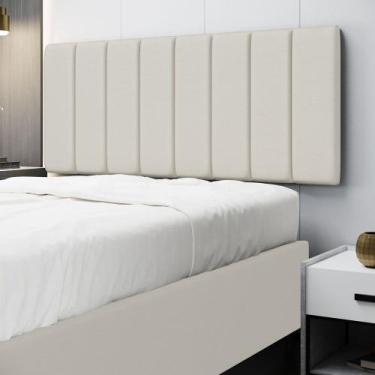 Imagem de Painel Nashira 140 Couro Aradecor, Bege, CASAL PADRãO