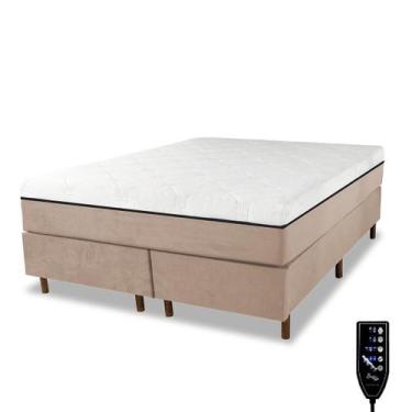 Imagem de Cama Box e Colchão Magnético Massageador - Therapy Life Basic, Bege, K
