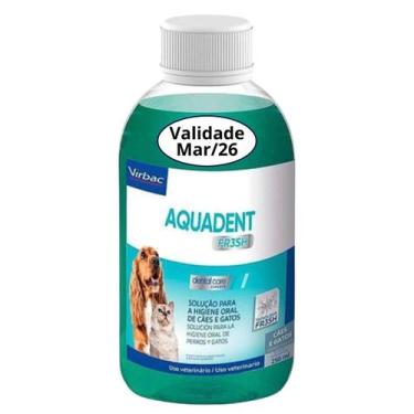 Imagem de Aquadent Fresh 250ml Combate Mal Hálito Higiene Cães Gatos Virbac