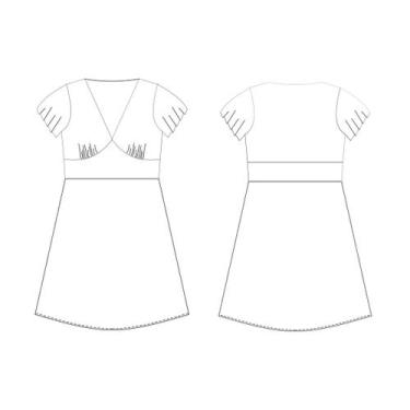 Imagem de Molde vestido com faixa na cintura tamanho PP ao EXG by Maísa Rasche -