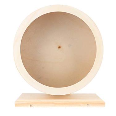 Imagem de Roda de corrida de madeira para hamster QANYEGN, rodas de corrida silenciosas para hamster, rodas de exercício silenciosas para brinquedo de exercício (Médio)