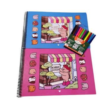 Imagem de Livro Bobbie Goods de Colorir Criança Presente Azul Rosa A5, ROSA